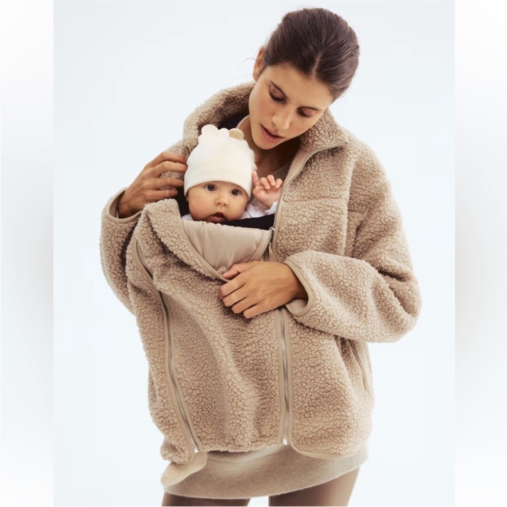 NWT H&M Babywearing before and after Sherpa Teddy Jacket Extra Small